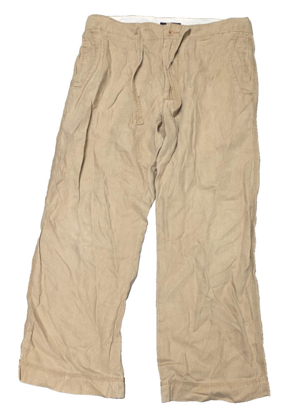 Vintage 2000s Banana Republic Linen Pants Men's 34x30 Beige Straight Leg Y2K